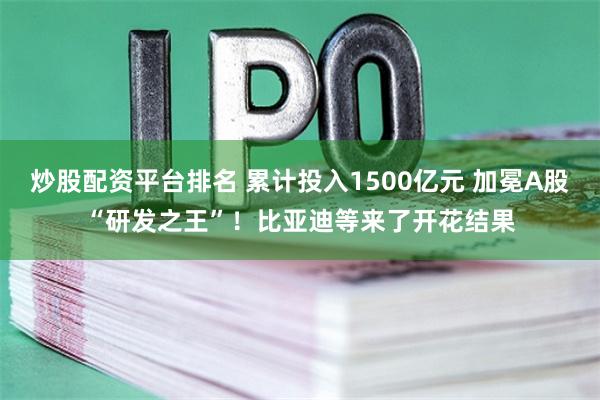 炒股配资平台排名 累计投入1500亿元 加冕A股“研发之王”！比亚迪等来了开花结果